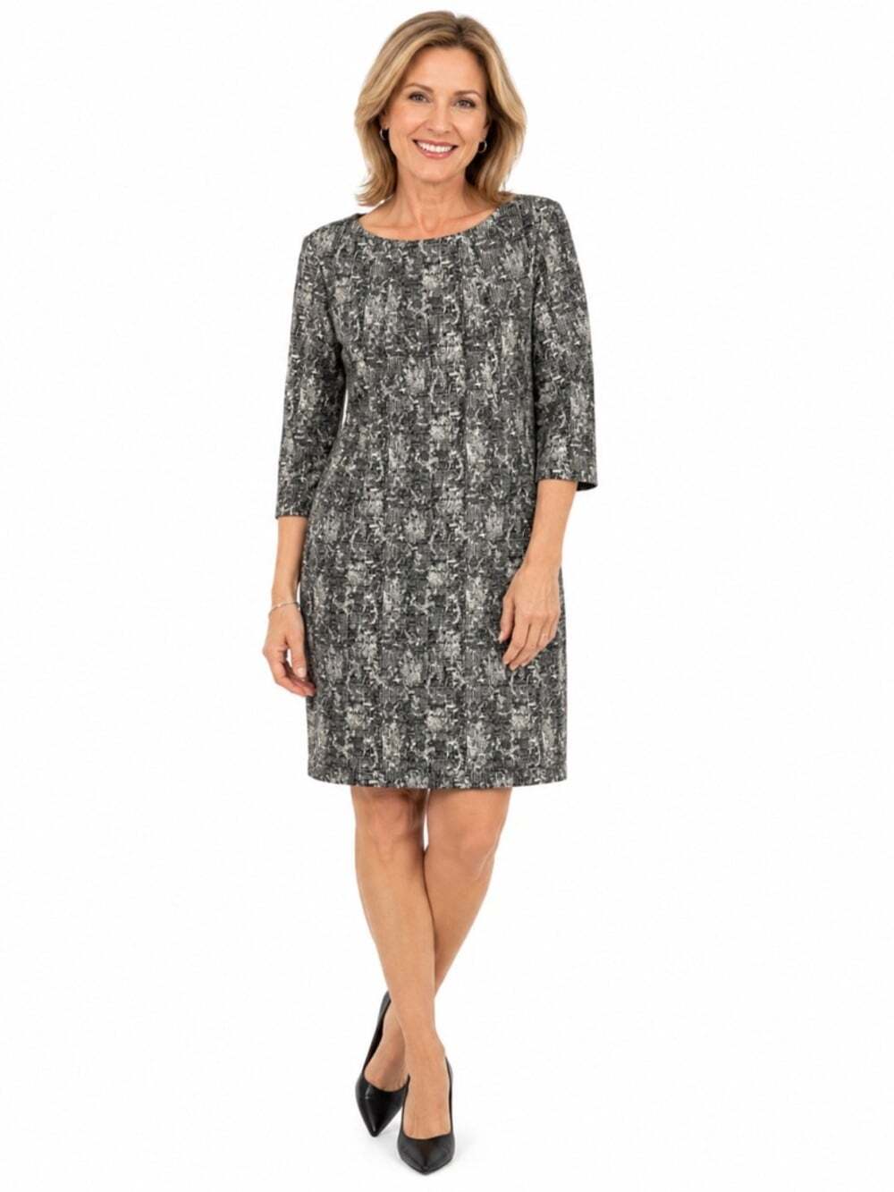 MM Lafleur Etsuko Sheath Dress Crackle Print Workwear Chic Office Core Size 10